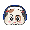 Hamster with headphones