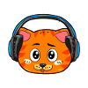 Cat with headphones