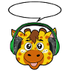 Giraffe with headphones