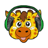 Giraffe with headphones