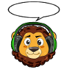 Lion with headphones