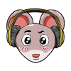 Mouse with headphones
