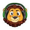 Lion with headphones