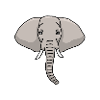 Éléphant, tête, tête d'éléphant, dessin
