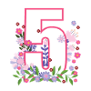 5th birthday T-shirt flowers