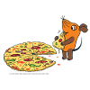 The mouse with pizza
