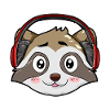 Raccoon with headphones