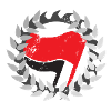 LAMA DELLA BANDIERA ANTIFA FLAG WREATH FRAME SAW