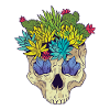Crystal Cactus Skull