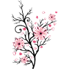 Cherry Tree Cherry Blossoms with Hearts Sakura Spring