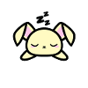 Cute Sleeping Bunny Design Kawaii Style Tegning
