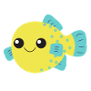 Poisson-globe, poisson mignon, océan,