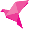 Origami bird, pink