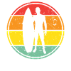 Retro surfer silhouette