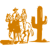 Western Cowboy Cactus Landscape Motif
