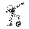Dabbing Skeleton Football Gift Footballer