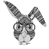 Hase mit Fliege und Brille