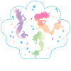 Seashell with dancing mermaids