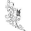 Fleurs avec papillons, fleurs