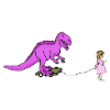 Dinosaure et petite fille