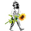 Blumenkind | Mädchen mit Sonnenblume