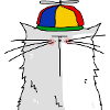 Katze mit Propellermütze