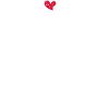 Cat silhouette heart paws