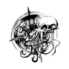 Octopus Skull Tattoo Design