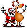 Santa Claus and his reindeer