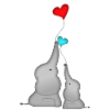 Elephant heart balloon baby birthday