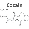 Cocaine C12H21NO4 cocaine molecule