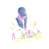 "DJ au bureau"