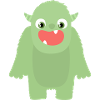 Sweet green monster cheerful