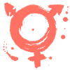 Hand-painted transgender symbol
