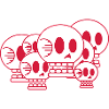 Red Skull Bunch White