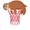 Basketball sloth basketball hoop