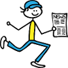 Man with newspaper