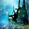 Wunderbarer Orca im tiefen Ozean