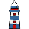 Lighthouse - red blue design