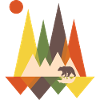 Orso montagne montagna regalo natura geometrica animale