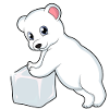 L’ours polaire sur le glaçon