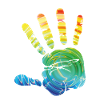 Bunte Hand