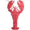 Red lobster with geometric shapes