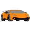 Sports car in orange as digital drawing