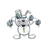 Cool Buns Of Steel Bunny fa allenamento per la forza