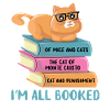 Katze auf Bücherstapel