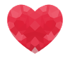 POLYGON HEART Birthday Valentine Hearts