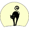 black cat at full moon