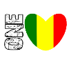 Mali Flag Heart with GONE Text