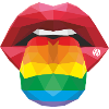 Lingua bocca fuori colorato